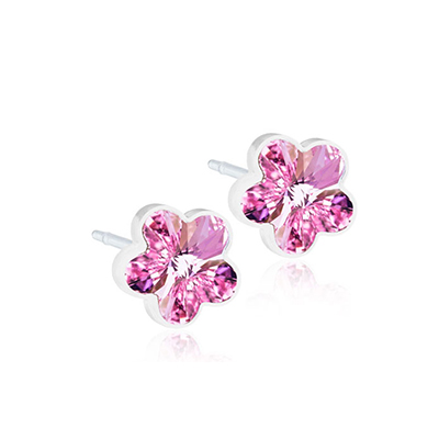 orecchini a forma di fiore rosa della collezione Beta di Blomdahl