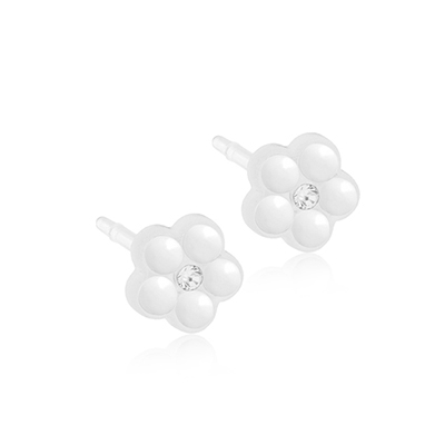 orecchini con margherite e perle bianche della collezione Callisto di Blomdahl