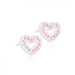 orecchini a forma di cuore hollow color rosa della collezione Diadema di Blomdahl